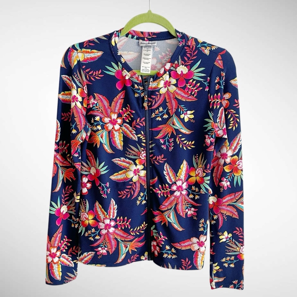 Tommy Bahama Tropical Print Zip-Front Long-Sleeve Jacket - Picture 5 of 15